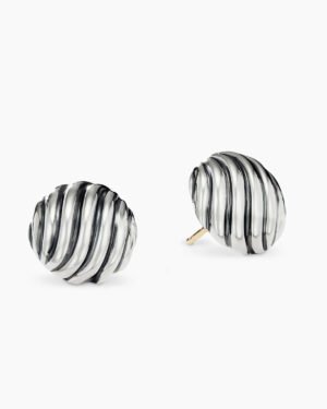 128D8BB6-E70D-CAC9-FED4-A8B9B1B8AD4D.jpg Sculpted Cable Stud Earrings Sterling Silver, 14mm