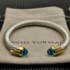 409B3441-C2AF-A427-BE46-6571AAE89134.jpg 7mm Cable Bracelet with Aquamarine & Diamond Accents ??Gold Cap