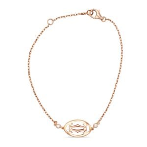8227B04B-F9B0-FC2D-8548-FBCEB5E8B73C.jpg DOUBLE C DE CARTIER LOGO BRACELET - 18CT ROSE GOLD