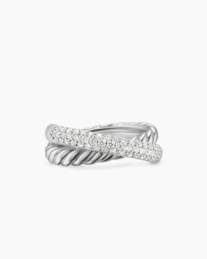 8E0DA36C-0C0F-D38D-B51C-3B7C046EA56F.jpg Crossover Two Row Ring Sterling Silver with Diamonds, 7.5mm - 6