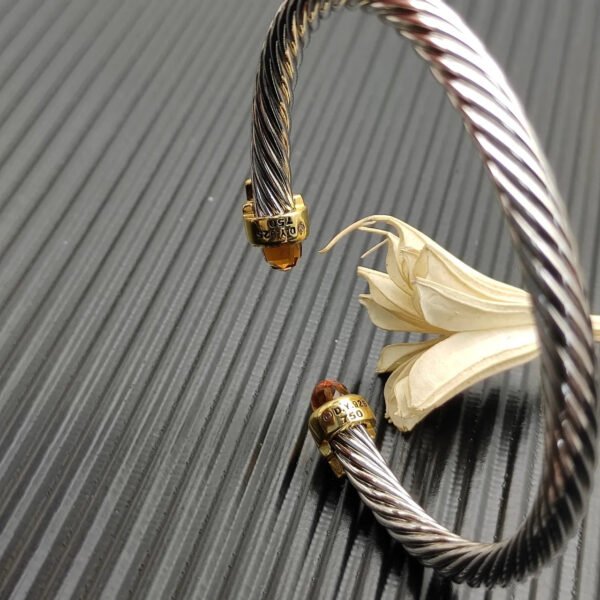 A36745C2-51C4-F79A-E179-967453B6BB31.jpg 5mm Cable Bracelet with Champagne & Diamond Accents