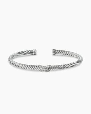 C4186AB6-5108-73D6-9D64-1E854FF909F1.jpg X Classic Cable Station Bracelet Sterling Silver with Diamonds, 4mm