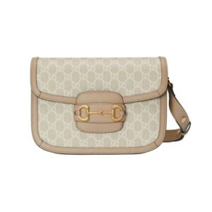 E04622CE-8830-75DD-4F6F-4A49928F400C.jpg Gucci Horsebit 1955 Canvas Small Shoulder Bag White Beige