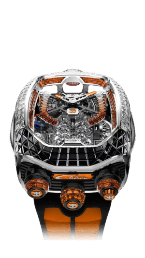 Bugatti Chiron Tourbillon Baguette |  Diamonds with Black and Orange Degrade Sapphires Jacob & Co.